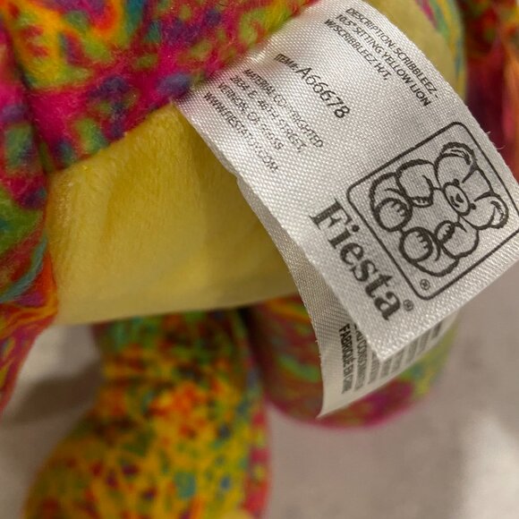 Fiesta plush rainbow Lion plush 10.5”H Glitter Golden Eyes RED1 - Picture 2 of 6